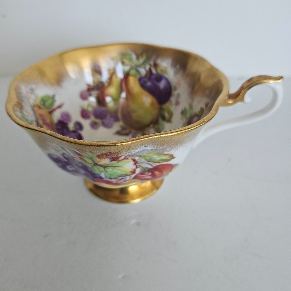 Vtg ROYAL ALBERT ORCHARD FRUIT Bouquet Replacement Teacup Brushed GOLD